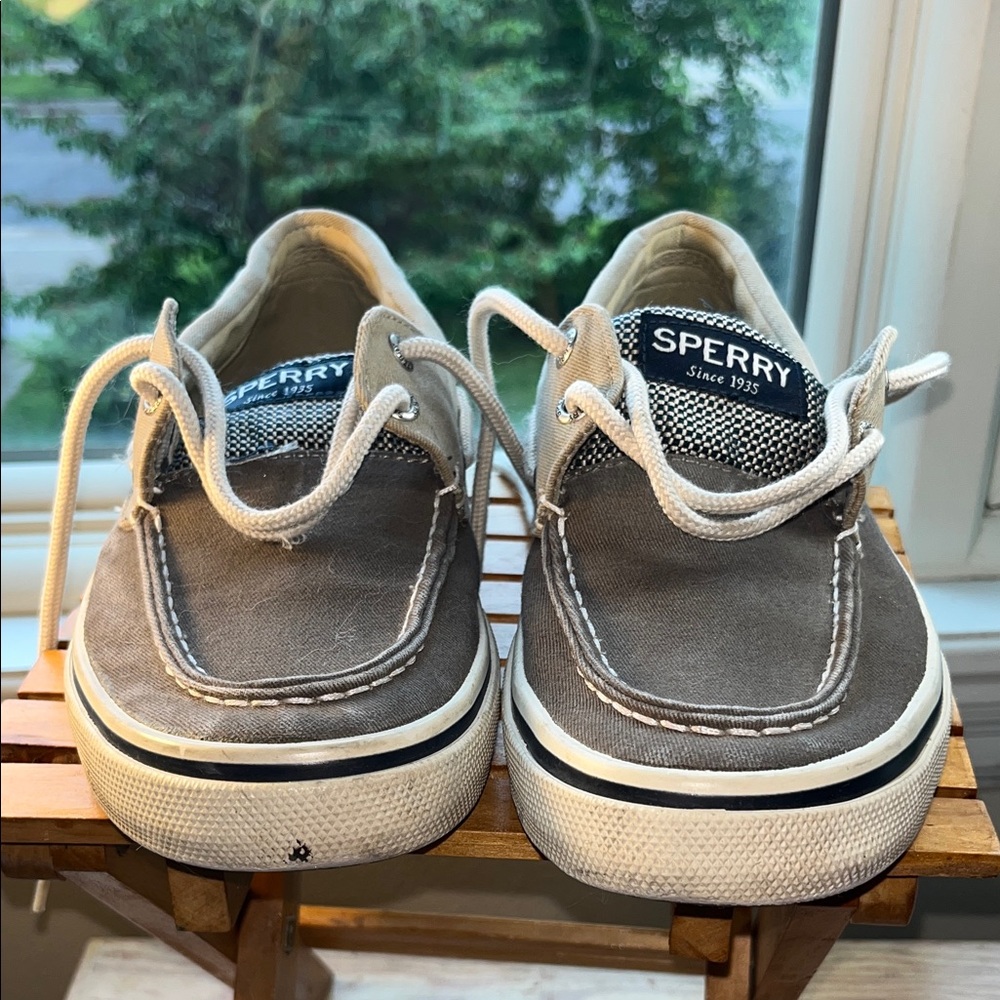 Sperry Men's Taupe Canvas Boat Shoes - Picture 5 of 9